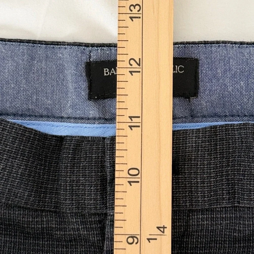 Banana‎ Republic Aiden Fit Mens Chinos 33x34 Dark Gray Micro Check Slim Pants
